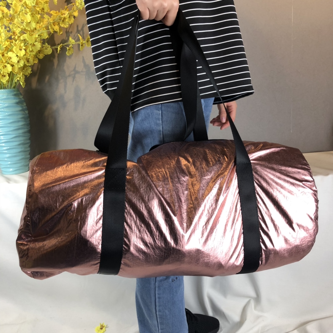 Wholesale Custom Weekend Metallic Duffel Sports Gym Bag