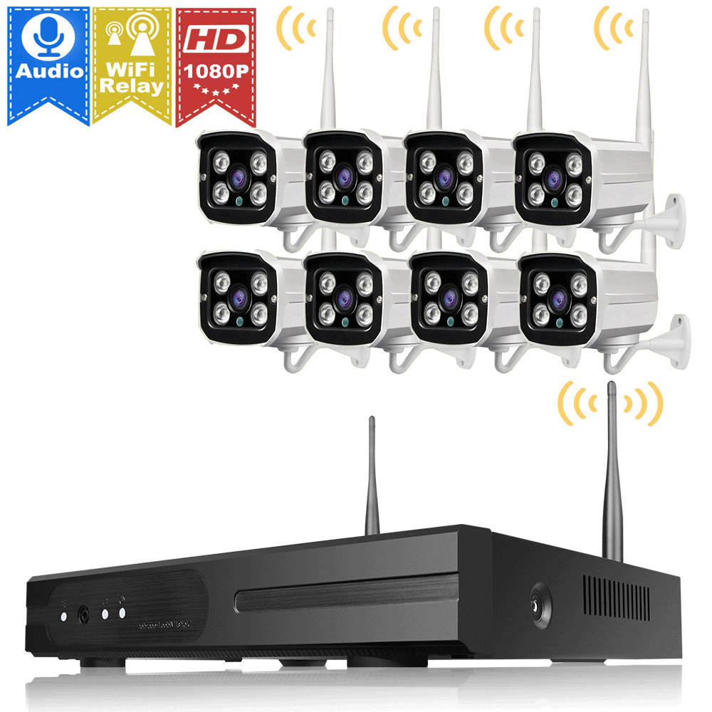 Беспроводная система видеонаблюдения LOOSAFE 1080P, аудио, инфракрасная камера ночного видения, 8 каналов, уличная Wi-Fi камера, комплект для обнаружения движения