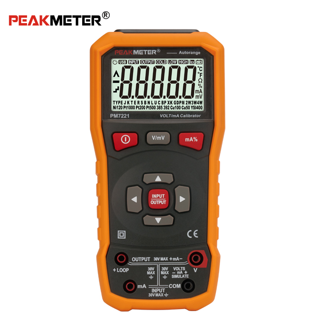 Peakmeter PM7221 MS7221 Ручной напряжение Многофункциональный Процесс mA калибратор цифровой с петлей мощность INPIT V измерения