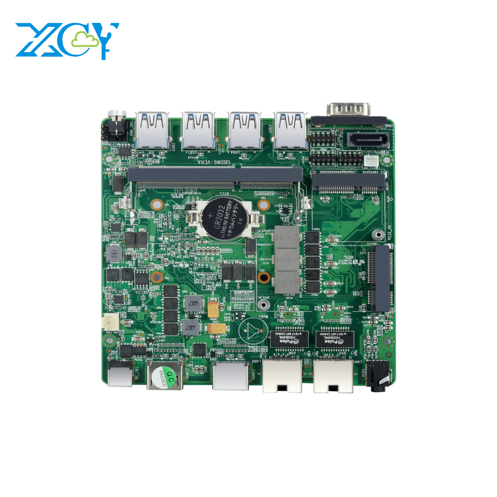 XCY безвентиляторная Промышленная материнская плата 2955U Dual Nic Dual RS232 Mini pc материнская плата