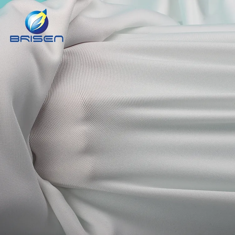 Fuzhou sport wear White moderate polyester spandex stretch knit fabrics