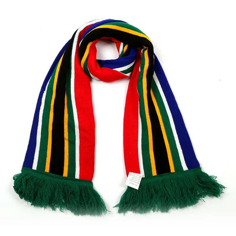 Low MOQ Custom Winter Scarf Knitted Scarf for Nation Teams Soccer Scarf