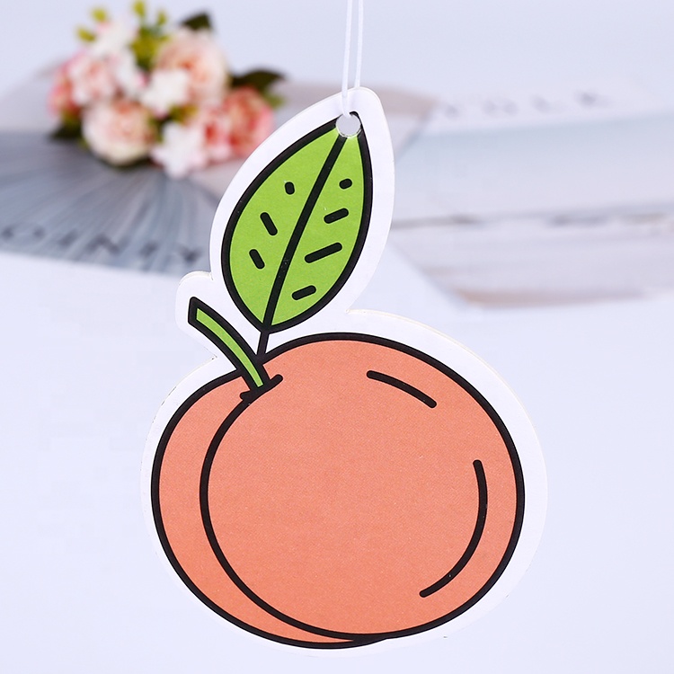 Eco-friendly airfreshn завод висит картона вырубной бумага фрукты пользовательские освежитель воздуха для автомобиля, фруктов автомобиль духи
