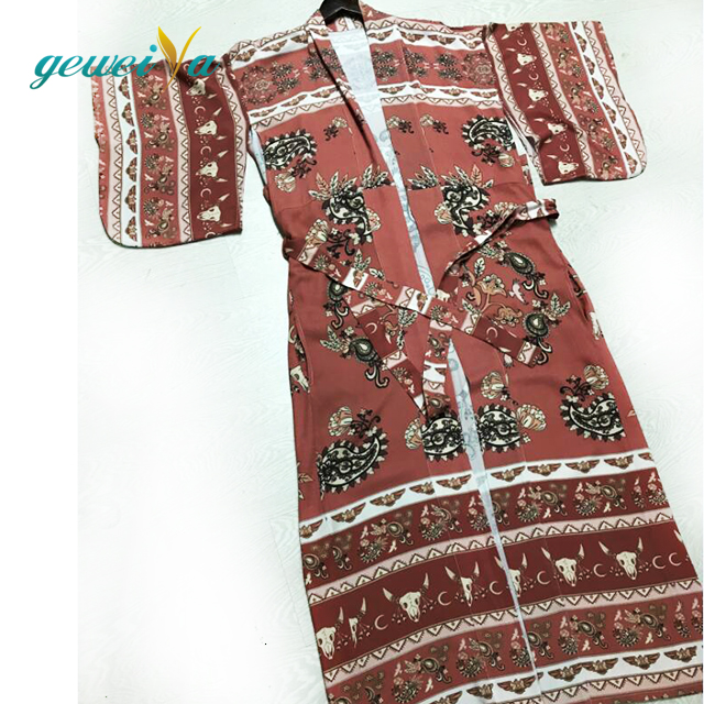 Женское длинное кимоно из вискозы с цифровым принтом