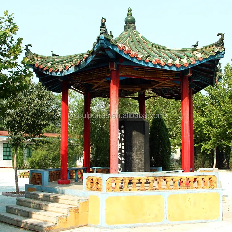 The color of ancient Chinese style decorates the pavilion for garden