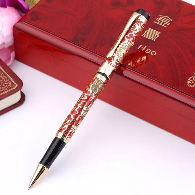 Jinhao 5000 абрикосовый тисненый и Золотой Дракон Год металлическая роликовая ручка