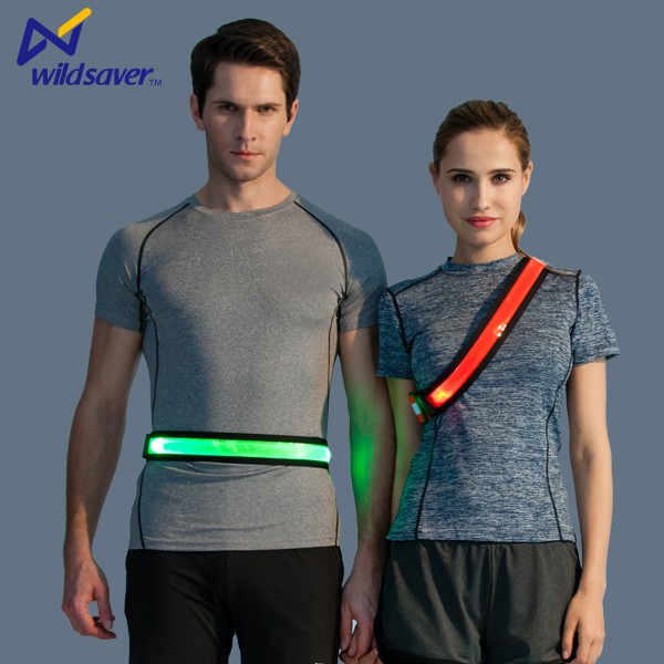 LED Спорт бег пояс с светоотражающие ленты подзарядкой от USB