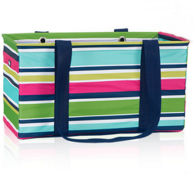 Large canvas collapsible preppy pop utility tote organizer