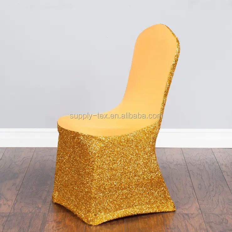Metallic Cheap Spandex Sequin Chair Cover For Wedding Event Banquet
