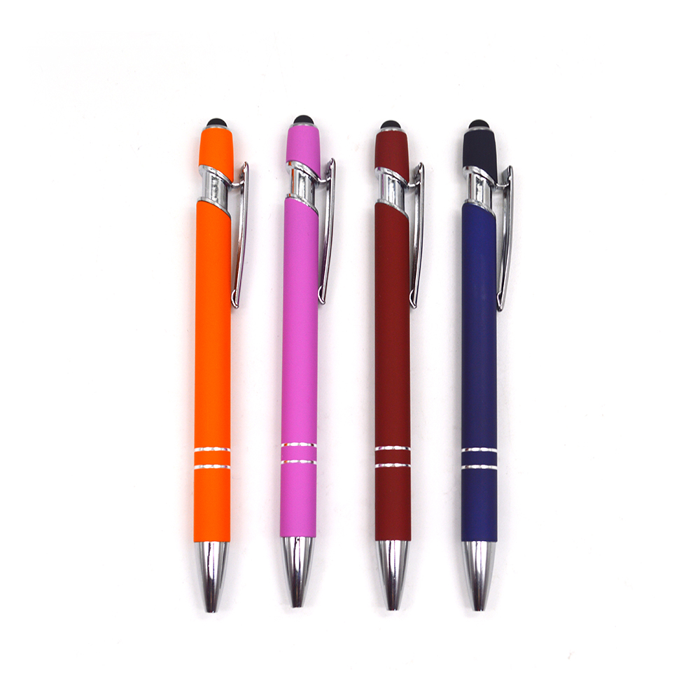 Top pick rubber finish matte color stylus pen active tablet aluminum pen ballpoint.