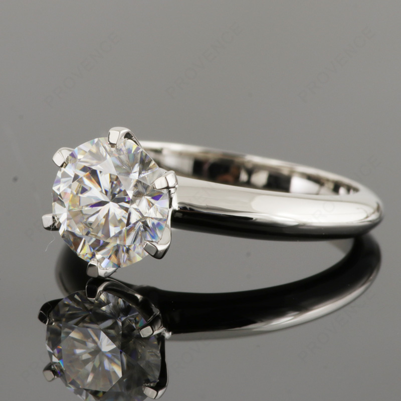 6,5 мм 1 карат DEF moissanite обручальное кольцо с камнем
