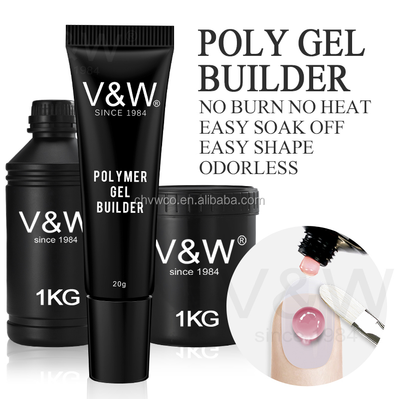No heat no burn long lasting easy soak off poly nail gel 70colors factory sell in tube