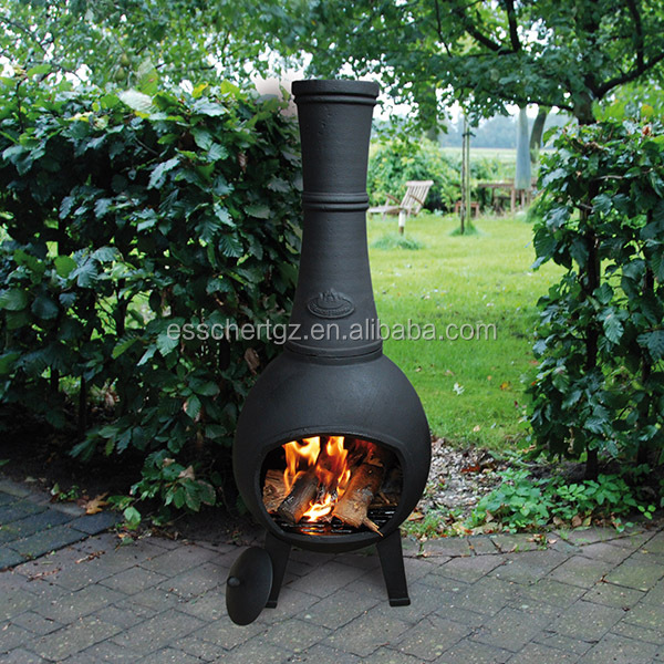 Esschert дизайн чугун черный порошок покрытием Открытый chiminea