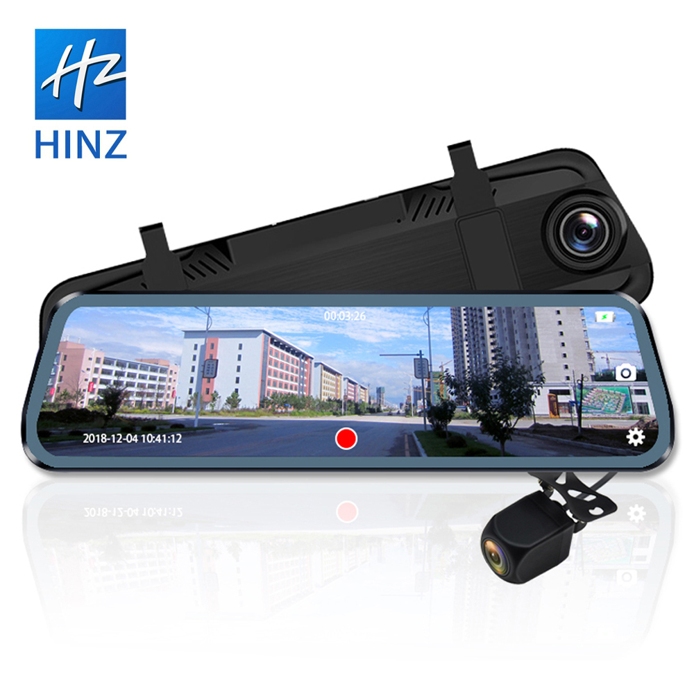 2020 горячая Распродажа 9,66 дюймовый IPS экран HD 1296P с двумя объективами потоковая мультимедийная Автомобильная камера видеорегистратор