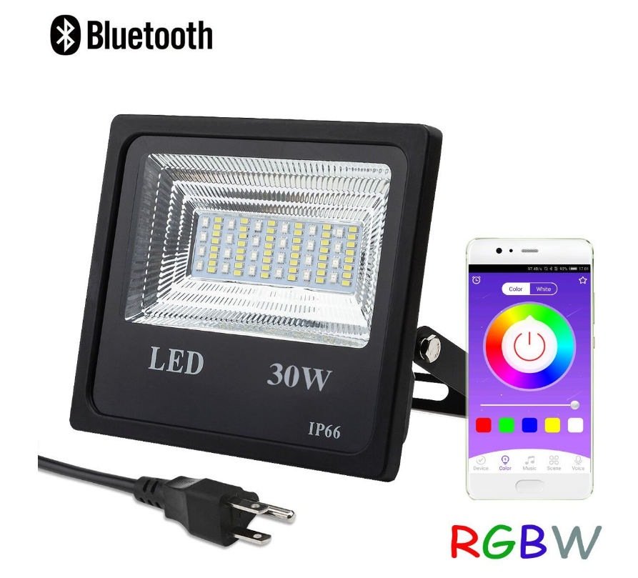 30W для мобильных телефонов APP управление Умный RGB светодиодные прожекторы свет для выращивания растений, водонепроницаемые, умные, черные, с регулируемой яркостью лампы ландшафтный светильник
