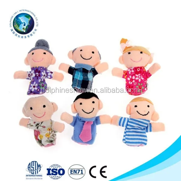 Cartoon character finger puppet set plush finger puppets family and story