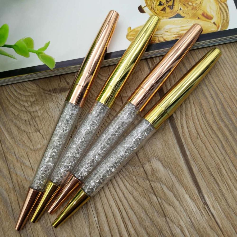 Рекламные Стразы Декоративные bling Известный Кристалл Ручка розовое золото гальванических металла Блестящий ballpen