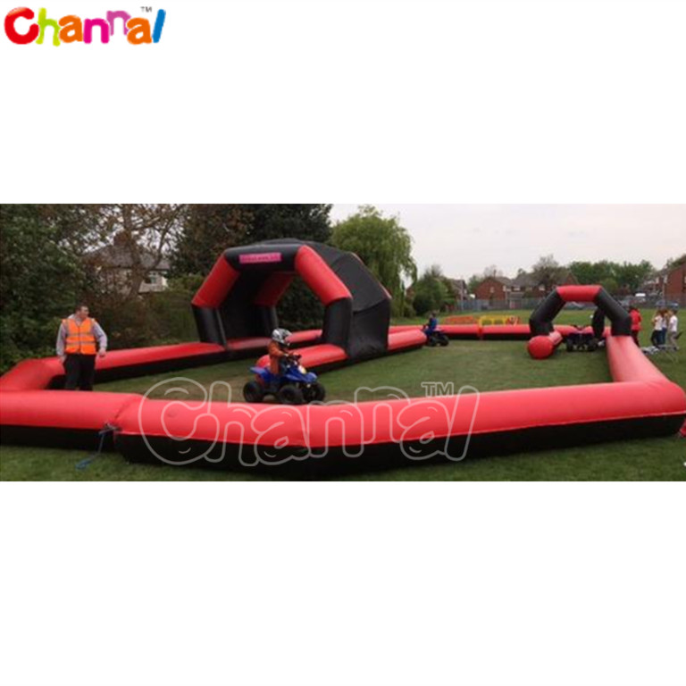 zorb ball track New design High Quality Latest inflatable go kart racing  inflatable go karts race track inflatable race track