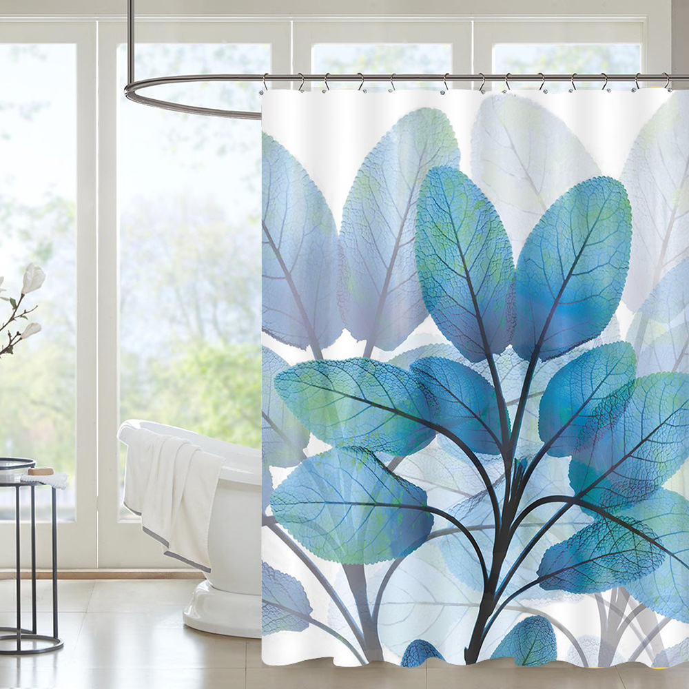 QJMAX High Quality Hotel Home European Waterproof Flower Shower Curtain