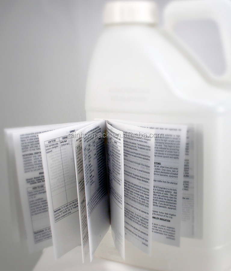 Laminatedto штампованные чувствительные к давлению буклет этикетки/раскладные этикетки/Расширенные этикетки содержания