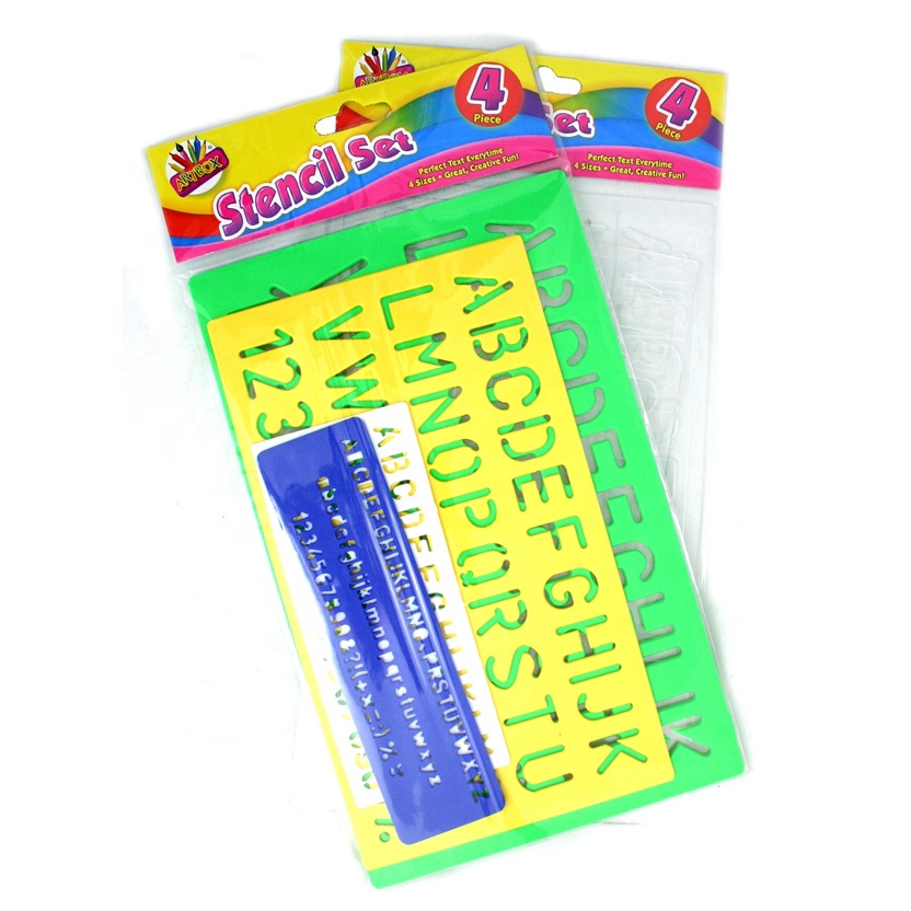 4Pk Plastic Alphabet Stencil