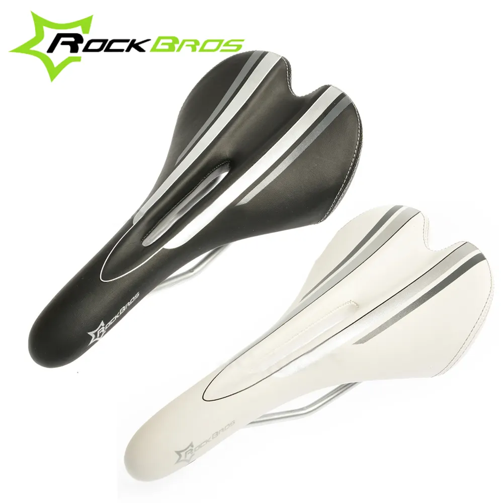 New RockBros Synthetic Leather Cycling Saddle Road Bike MTB Mountain Bicycle Saddle Fixed Gear Seat Steel Rail,2 Color