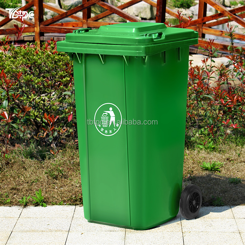 Наружный HDPE пластиковый 240 литровый мусорный ящик