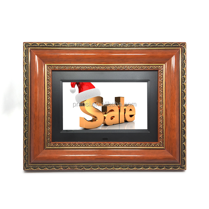 Loop Video LED screen display 7 inch wooden digital photo frames funia photo frame