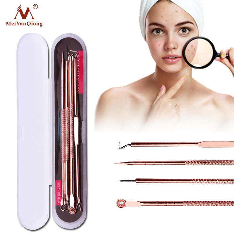 Blackhead Remover средства по уходу за кожей Инструменты розовое золото Comedone акне экстрактор Пинцет прыщ иглы для удаления с металлическим корпусом
