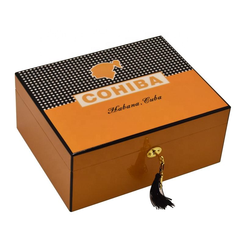 Лаковая коробка COHIBA для сигар хьюмидор пианино