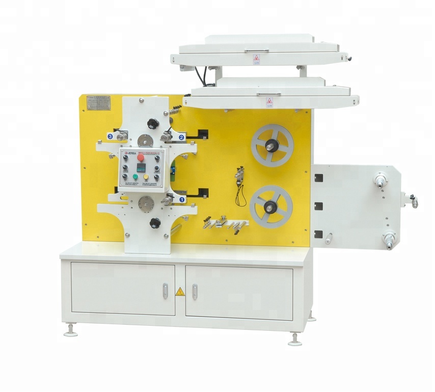 On Running Registration 3 Colors Flexo Label Printing Machine JR-1221 2C+1C Satin Ribbon Label Printing Machine for Cloth Labels
