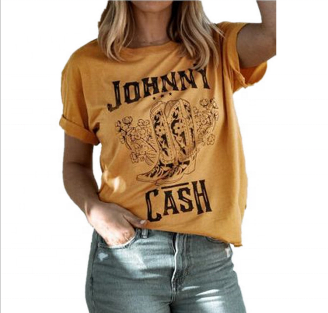 Футболка с короткими рукавами и принтом «Jonny Cash»