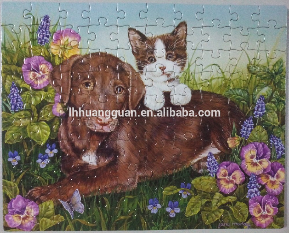 Cat и dog бумаги головоломки