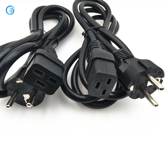 Черный штекер SCHUKO к IEC320 C19 16 А 250 В с кабелем питания 3*1, 5 мм2