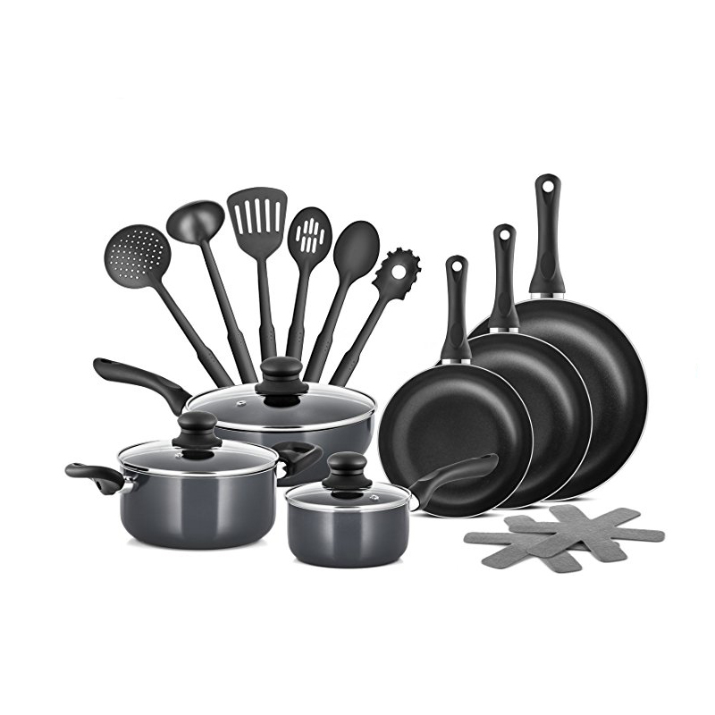 15Pcs Lowest price non-stick kitchen ware cookware sets