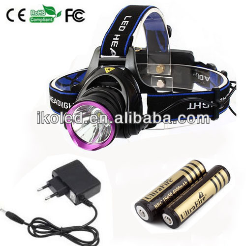 1800Lm 12 Вт CREE XM-L T6 LED тусклая головная лампа перезаряжаемая лампы головного света + 2x18650 4000 мАч батарея с зарядным устройством
