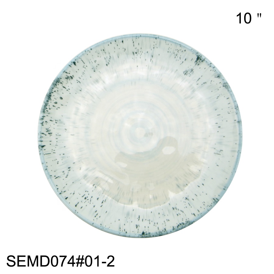 Cheap White Dinner Plates For Restaurant Spot Printing Plastic Plate