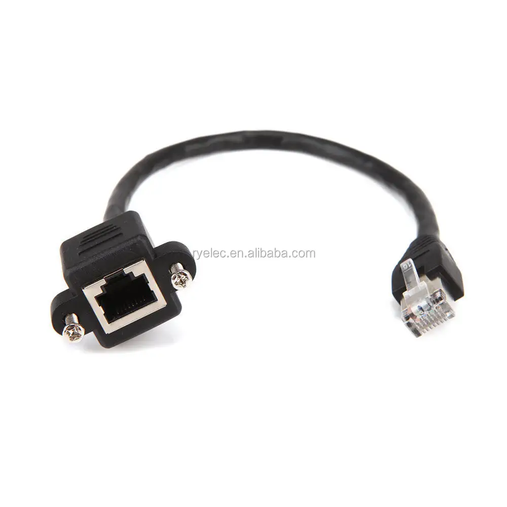 Cat5e Shielded RJ45 Male Female socket Ethernet Network Screw Panel Mount Extension RJ45 pigtail Cable,20cm