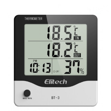ELITECH BT-3 ЖК-дисплей внутренний/открытый цифровой гигрометр термометр Влажность монитор с часами и минимальным/максимальным значением