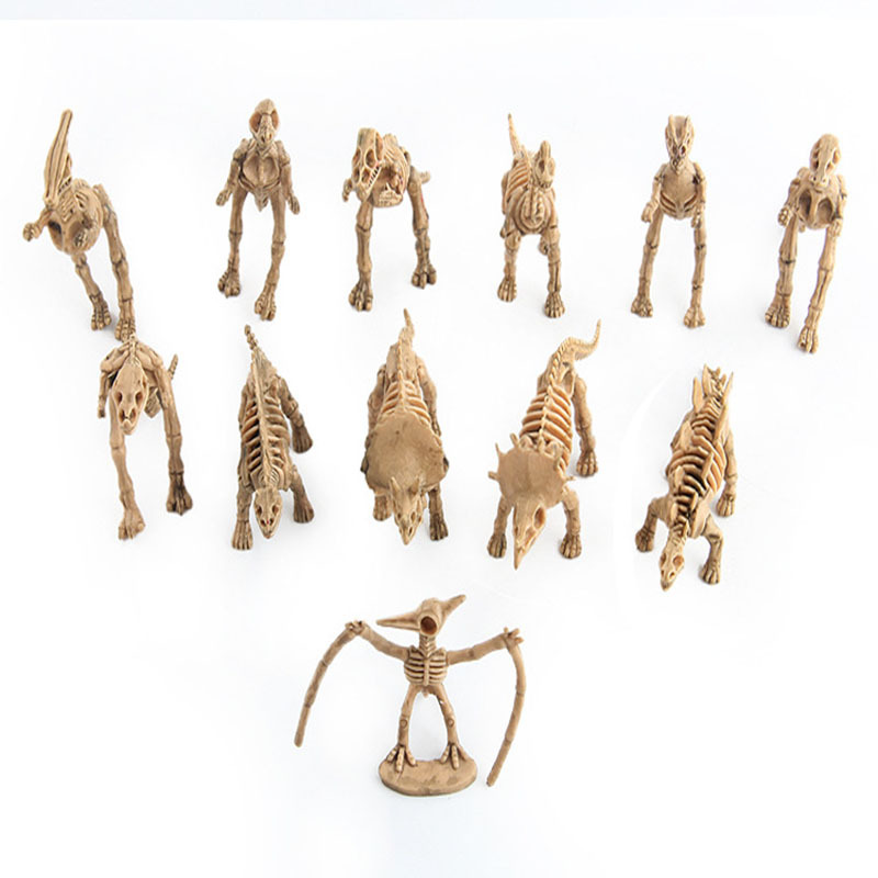Dinosaur Fossil Skeletons 3.7 Inch Assorted Dinosaur Skeleton for Science Play Dino Sand Figures Dino Bones Educational Gift