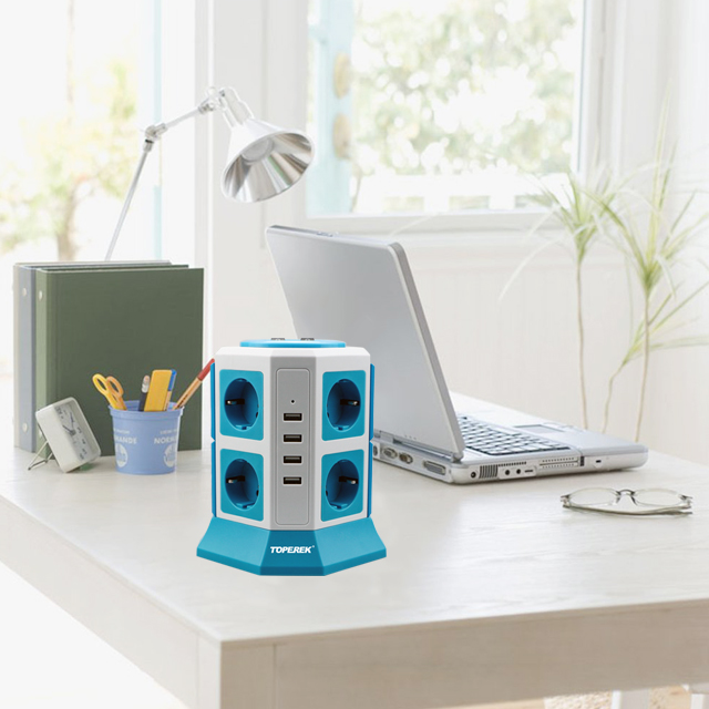 Интеллектуальный выключатель света Электрический удлинитель 8 розетки 4 USB Настольная розетка, удлинитель с защитой от перегрузки