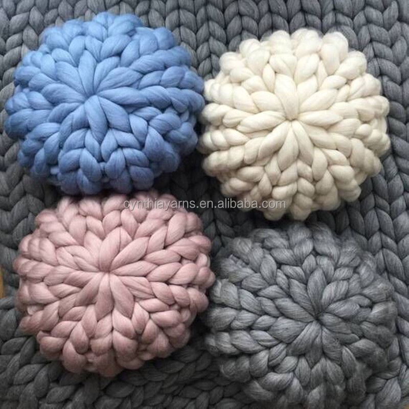 Cynthia Super Giant Chunky Yarn 100% Merino Wool Dyed For Baby Blankets
