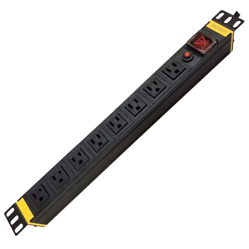 PDU стоечный 15Amp 8 розеток сетевой фильтр Защита от всплесков напряжения 1U/15A/120V 6.5ft шнур питания
