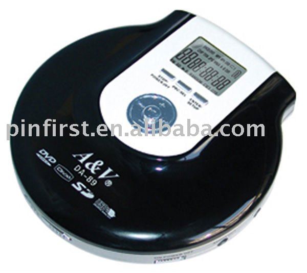 Модный черный мини портативный CD-плеер с USB-разъемом