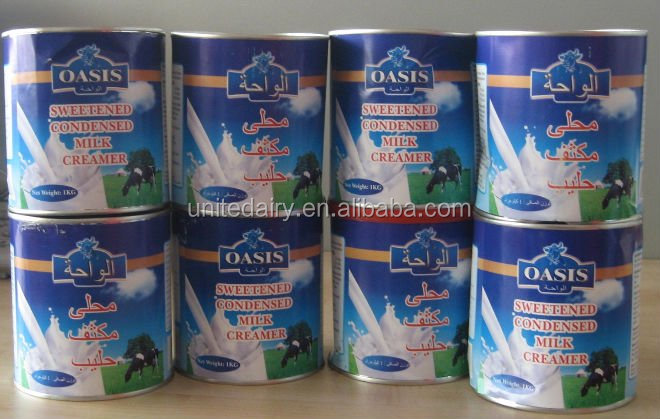 Evaporated milk creamer without sugar