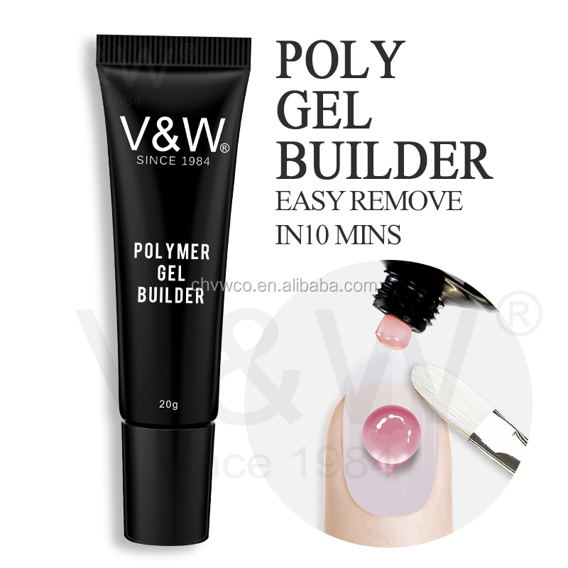 VW Oem Private Label 15ml Quick Extension Acryl Gel Set Glitter Color Soak Off Poly Nail Gel Polish Kit 30ml Builder Uv Gel