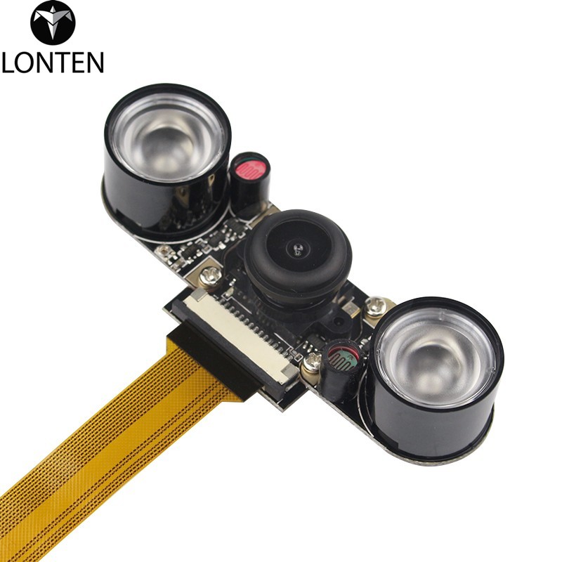 Lonten Raspberry Pi Zero камера ночного видения + 2 шт. IR LED 5MP модуль камеры для Raspberry Zero широкоугольная веб-камера рыбий глаз