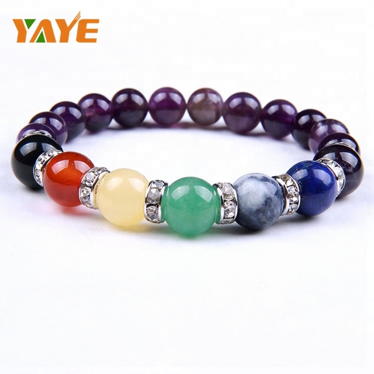 Natural stone Jewelry 7 chakra healing bracelet