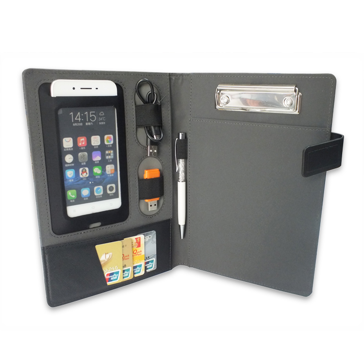 Professional zippered custom power bank business portfolio organizer filer holder portfolio man