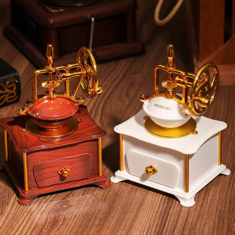 Creative Retro Gift Jewel Music Box Coffee Machine Plastic Decoration Music Box
